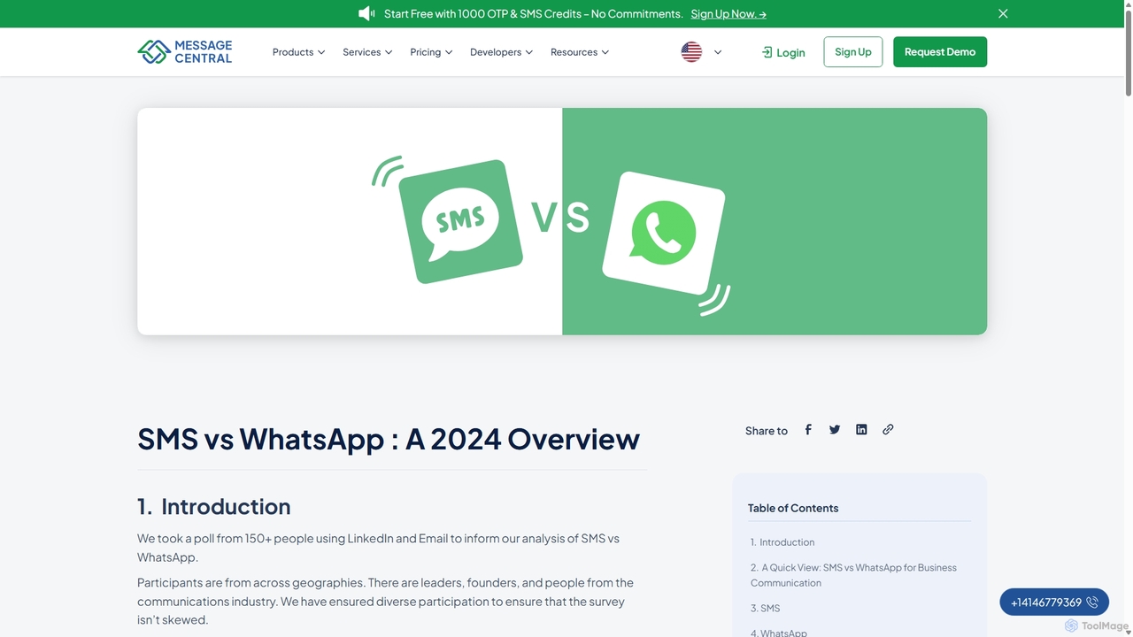 SMS vs WhatsApp : An Overview for 2024 for MessageCentral