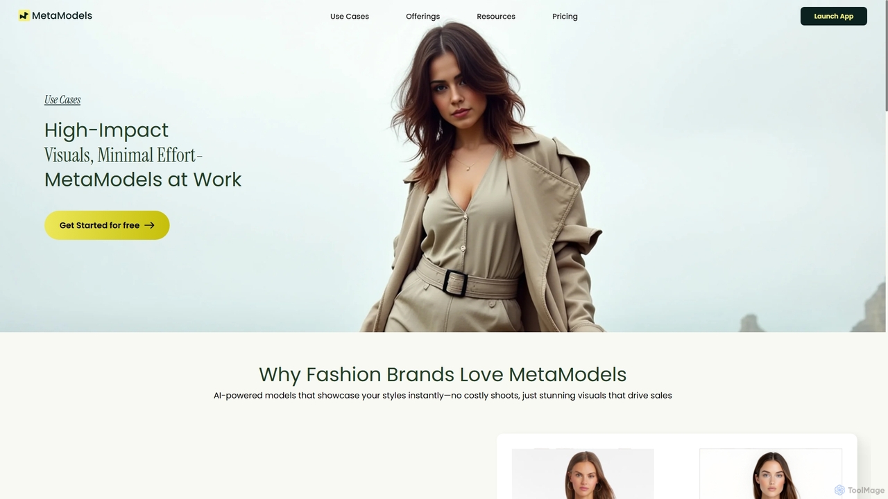 AI generated models for fashion catalogue for Metamodels