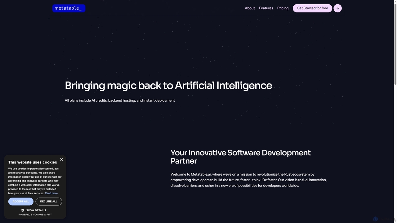 About metatable.ai: Revolutionizing Software Development with AI for Metatable