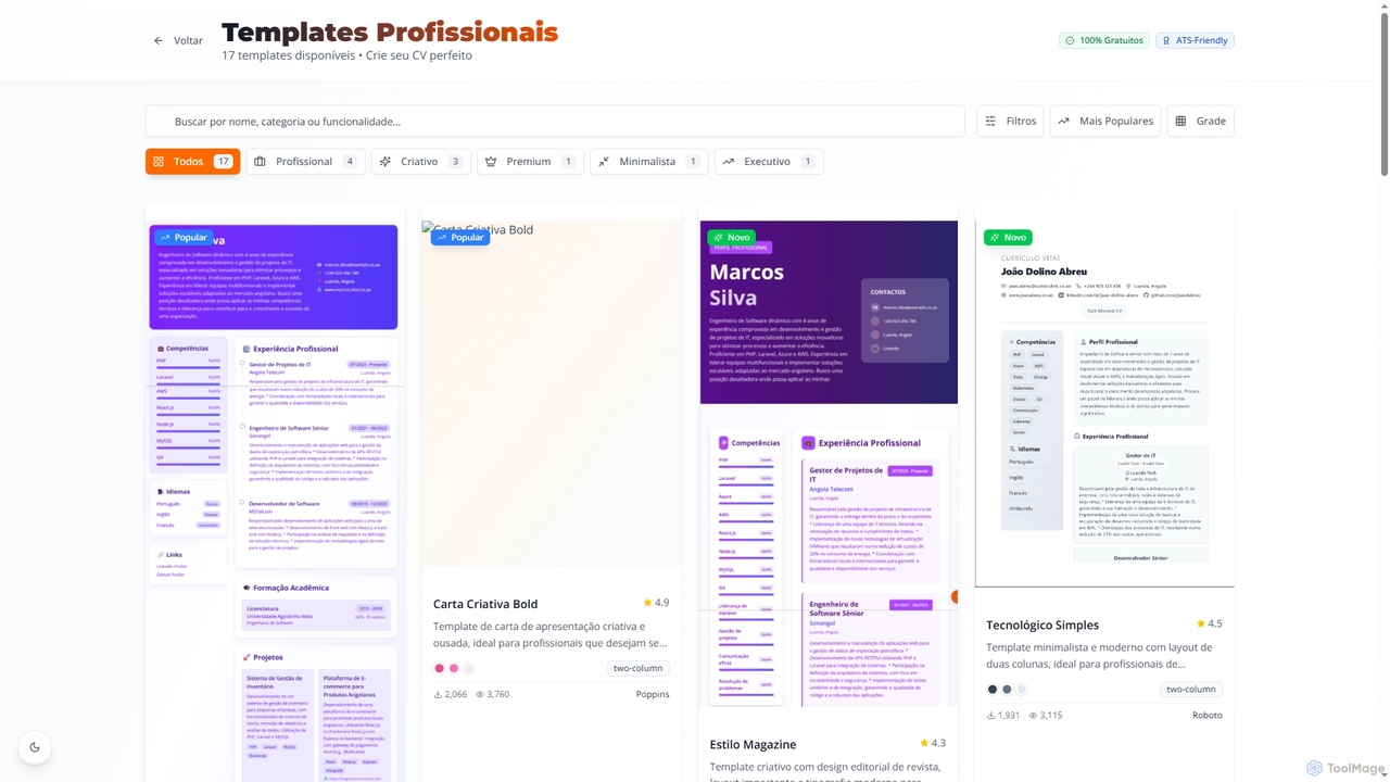 Meu CV - Crie seu currículo profissional com IA | Angola for Meu CV