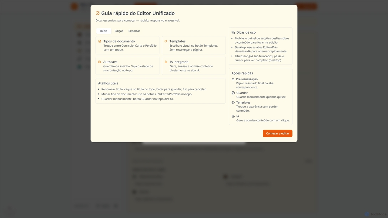 Meu CV - Crie seu currículo profissional com IA | Angola for Meu CV