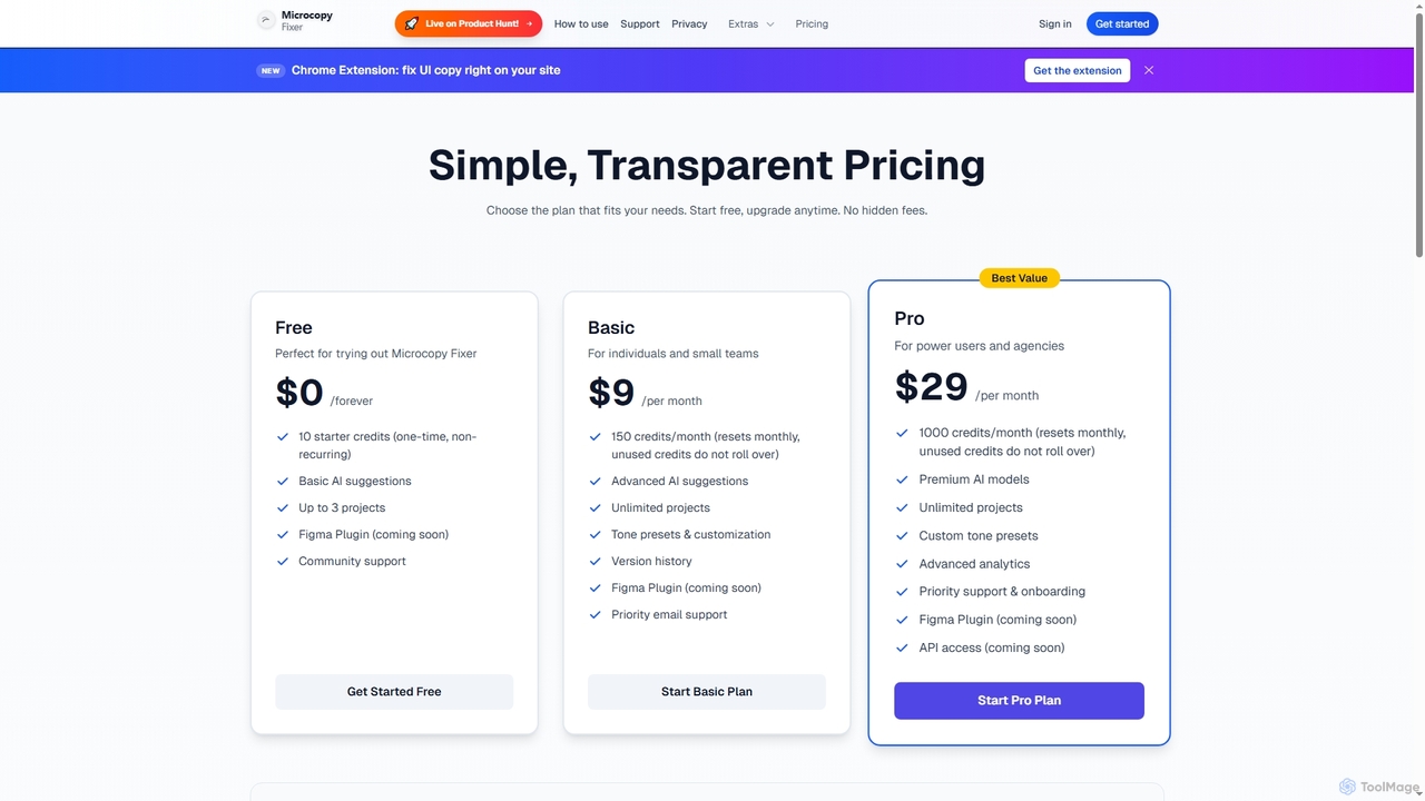 Microcopy Fixer — AI rewrites that match your brand voice for Microcopy Fixer