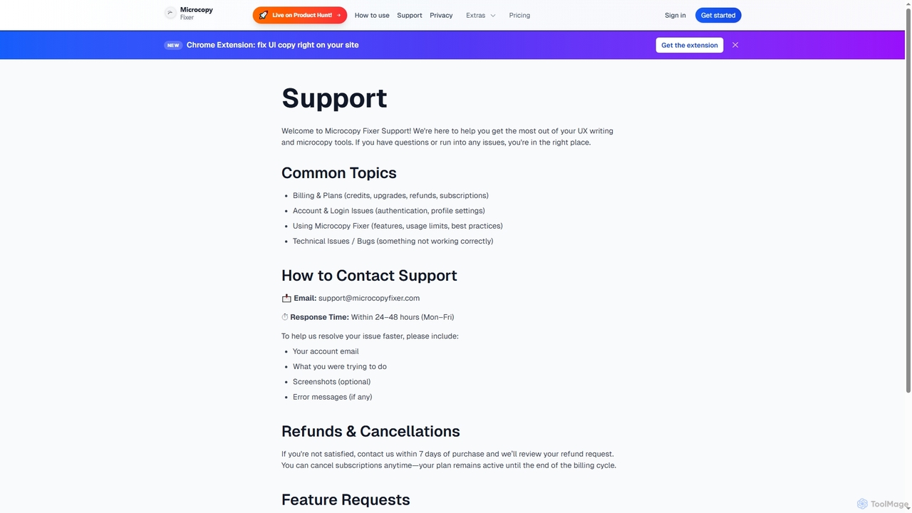 Microcopy Fixer — AI rewrites that match your brand voice for Microcopy Fixer