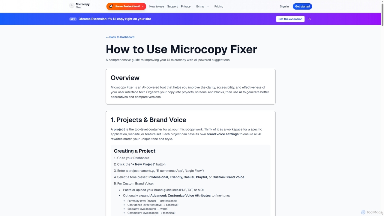 Microcopy Fixer — AI rewrites that match your brand voice for Microcopy Fixer