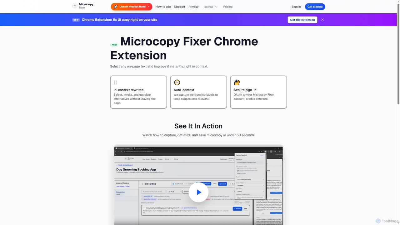 Microcopy Fixer — AI rewrites that match your brand voice for Microcopy Fixer