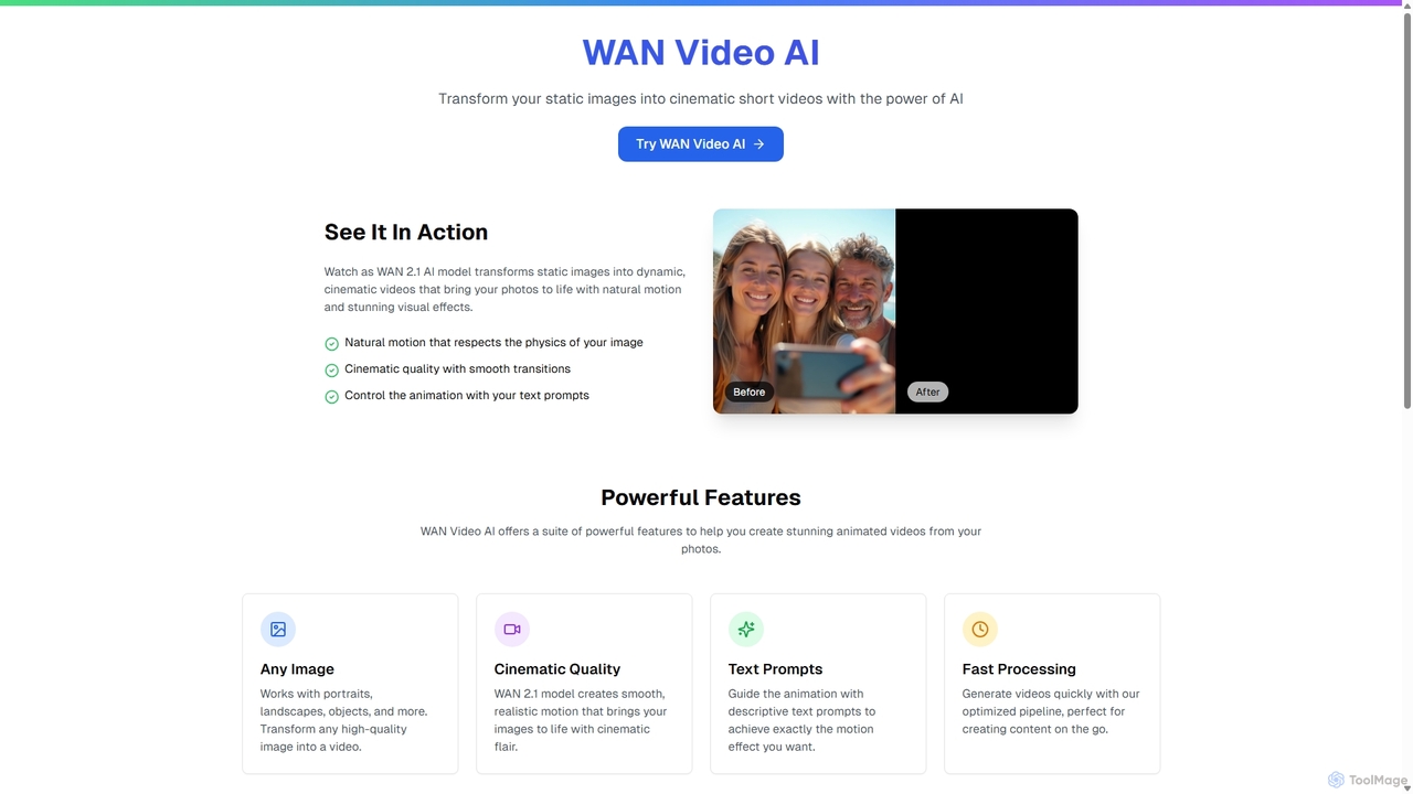WAN Video AI | Bring Your Photos to Life with Animation | MimicPhoto for MimicPhoto