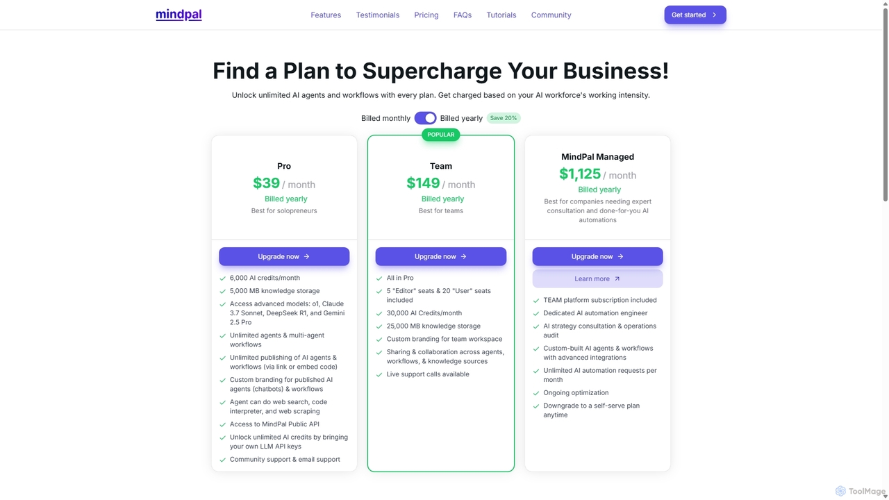 Pricing | MindPal for MindPal