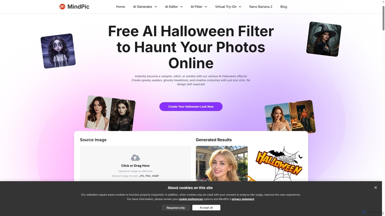 Free AI Halloween Filter: Create Spooky & Funny Photos Online for MindPic