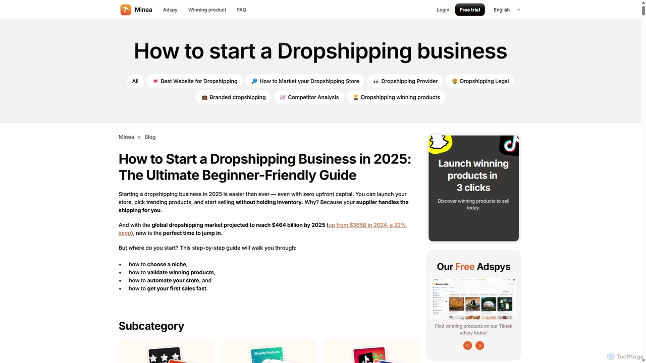 How to Start a Dropshipping Business : Guide 2025i for Minea