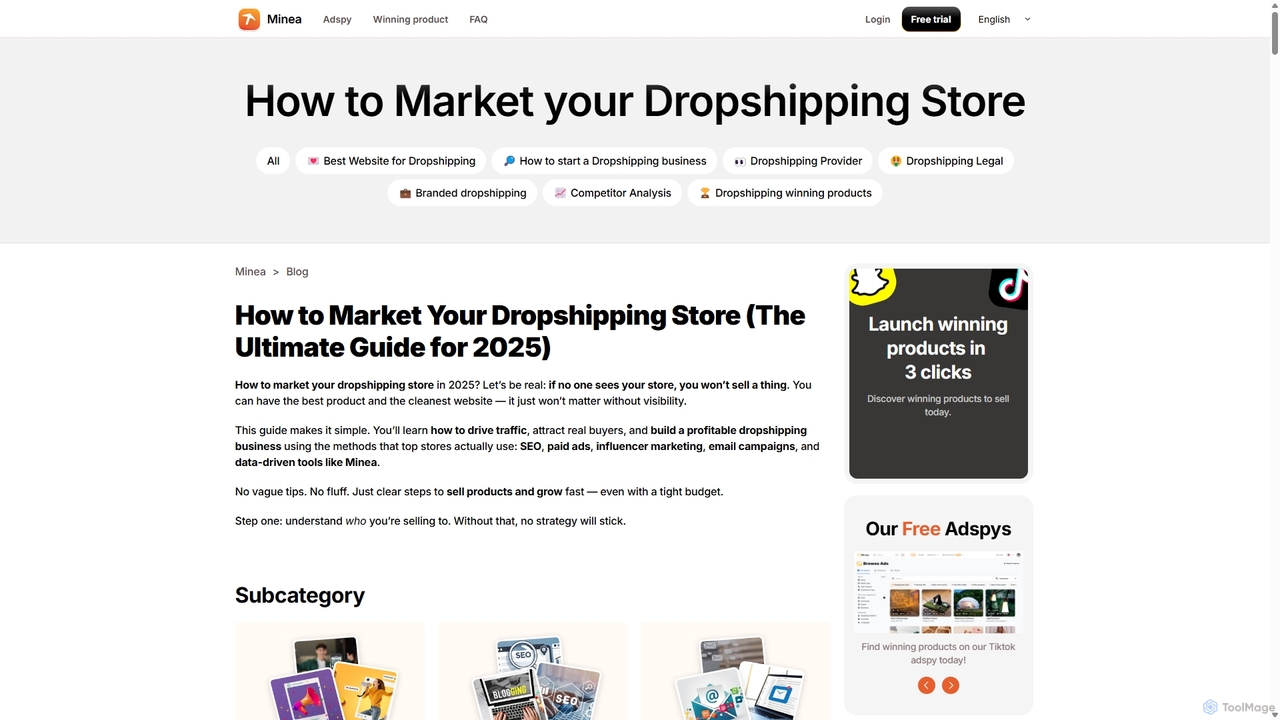 How to Market Your Dropshipping Store Effectively in 2025 for Minea