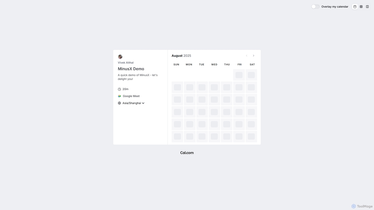 MinusX Demo | Vivek Aithal | Cal.com for Minusx