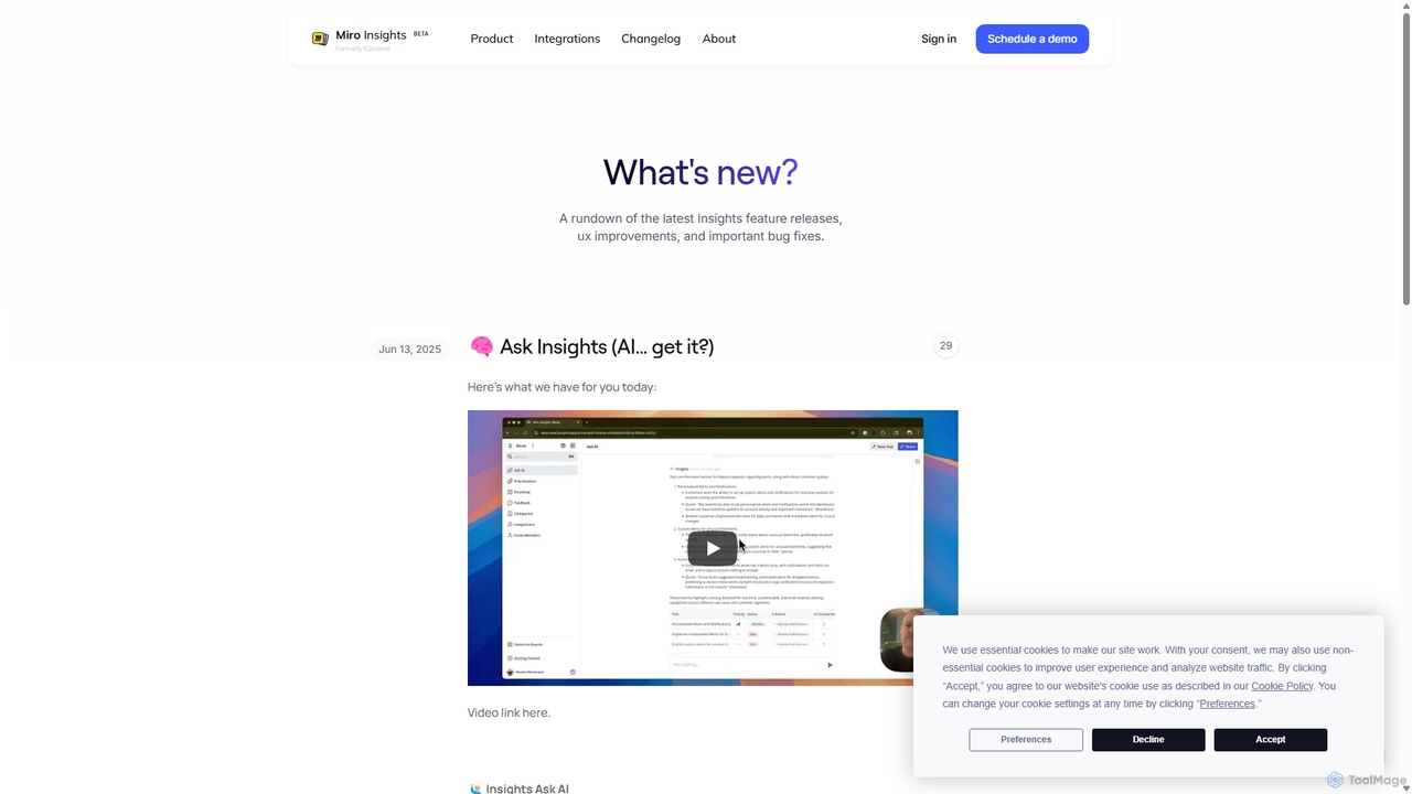 Changelog for Miro Insights