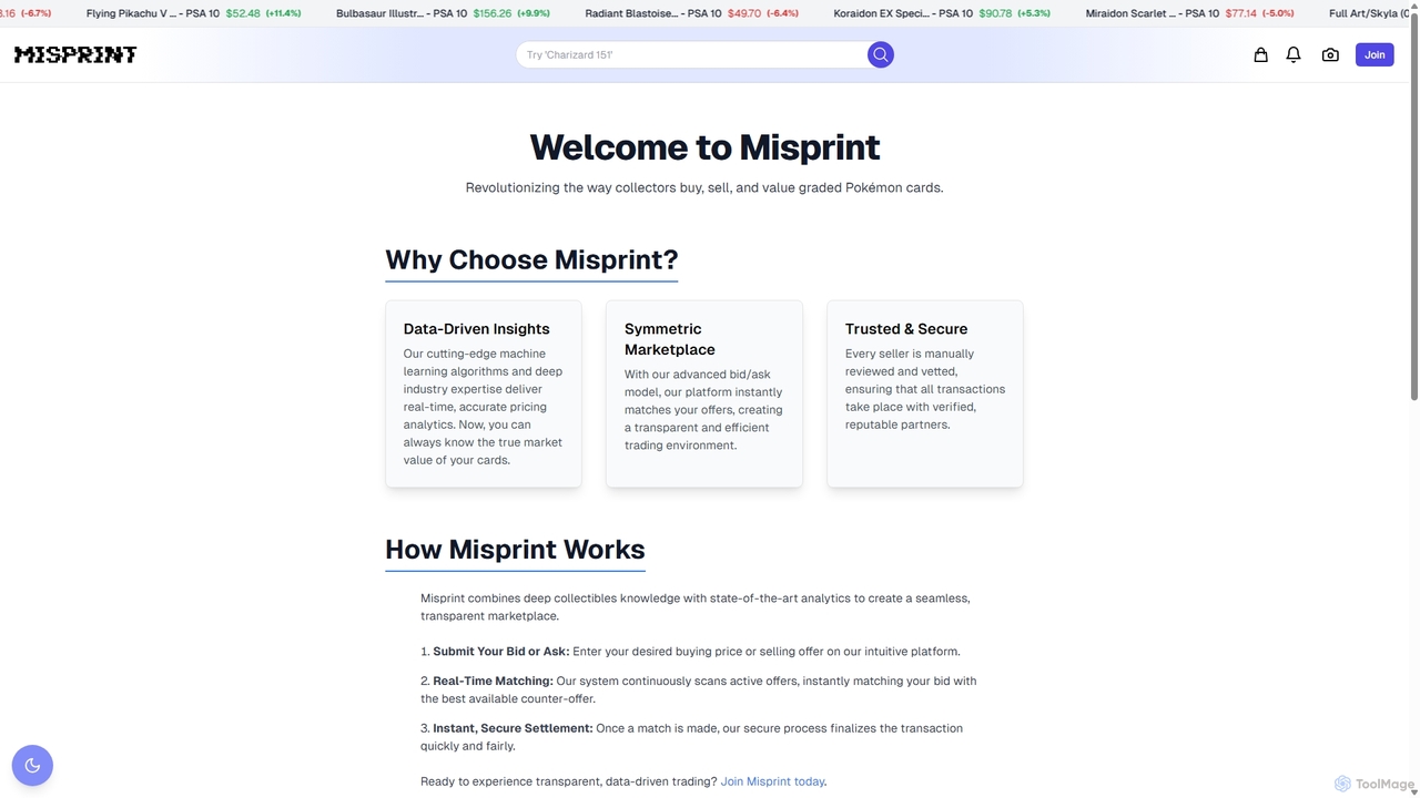 Misprint: Buy and Sell Your Favorite Cards for Misprint
