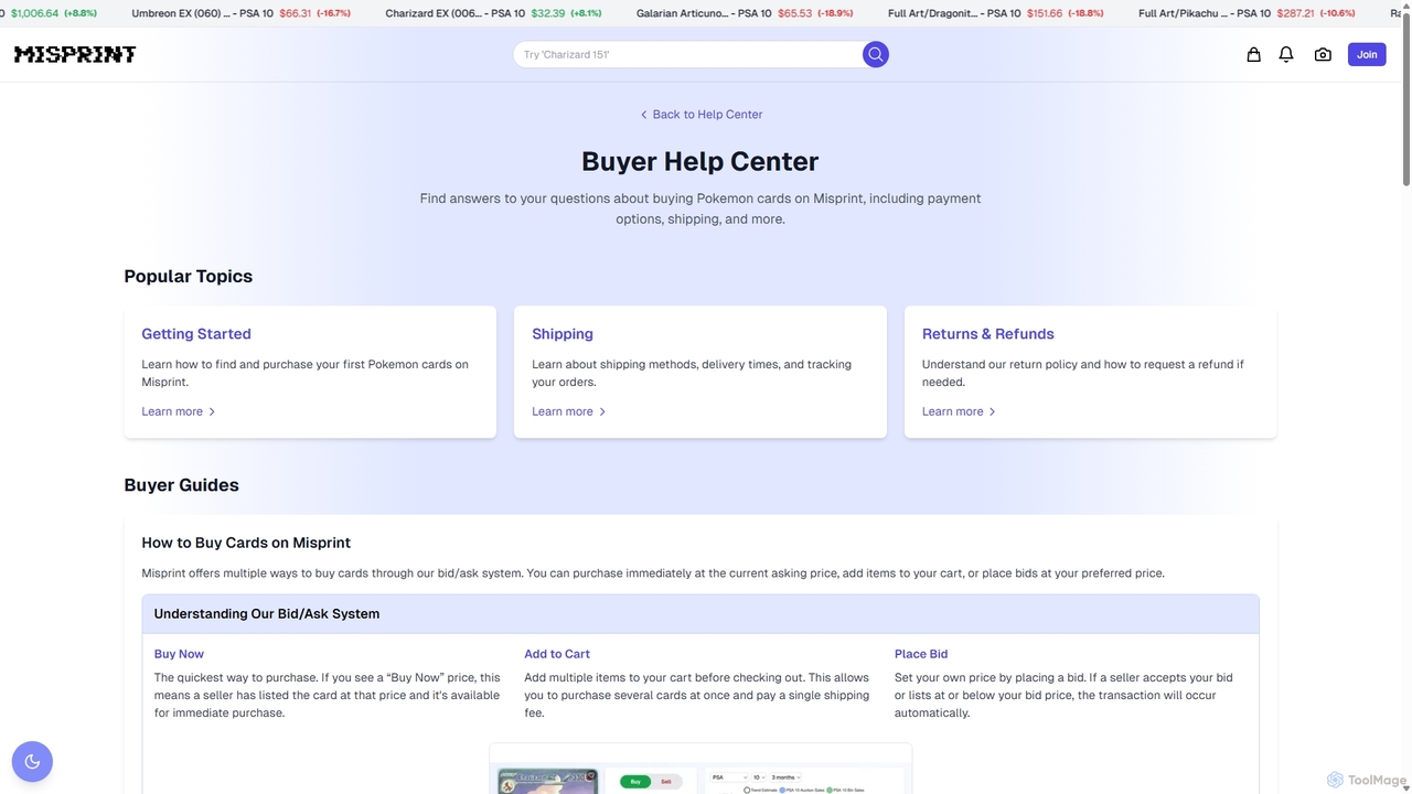 Buyer Help Center | Misprint for Misprint