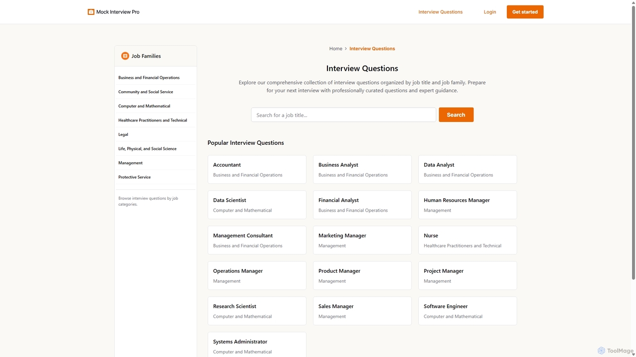 Interview Questions by Job Title & Job Family - Ace Your Next Interview for Mock Interview Pro