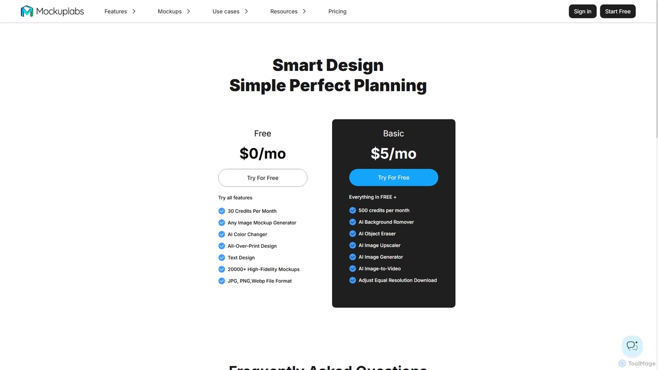 Pricing and plans - Mockuplabs.ai for Mockuplabs