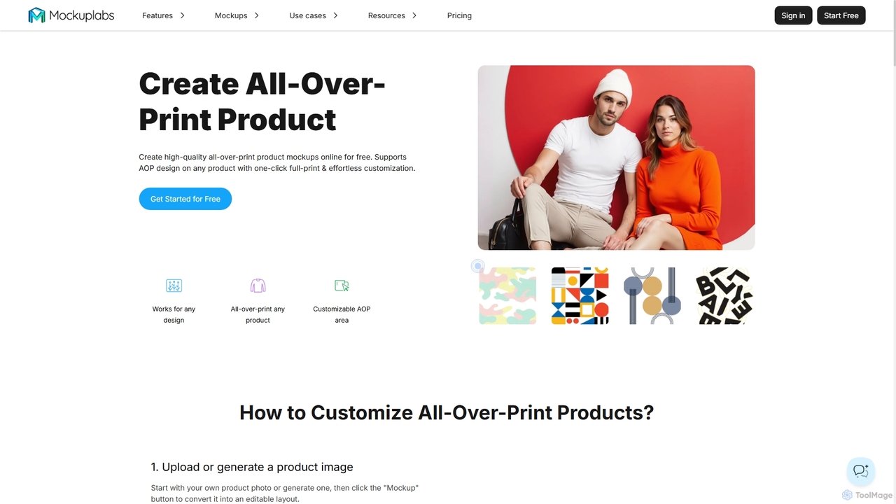 Create All-Over Custom Product Online - Mockuplabs for Mockuplabs