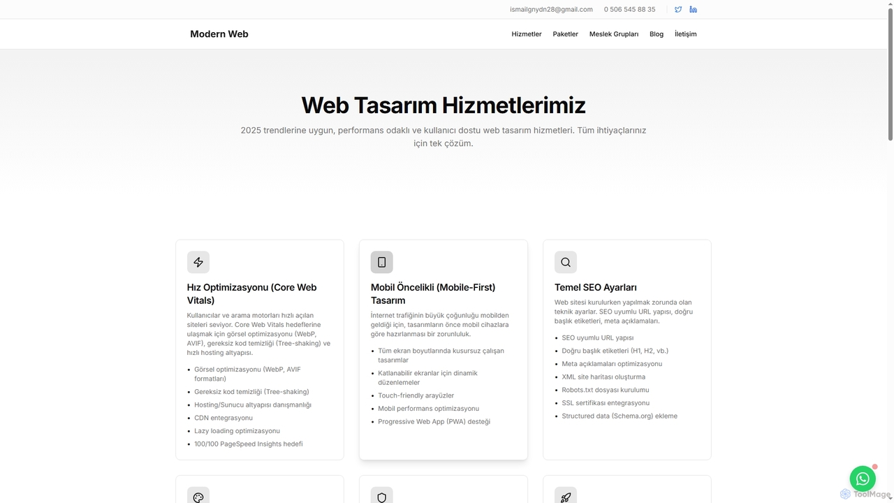 Web Tasarım Hizmetlerimiz | Modern Web Tasarım | Modern Web Tasarım for Modernwebseo