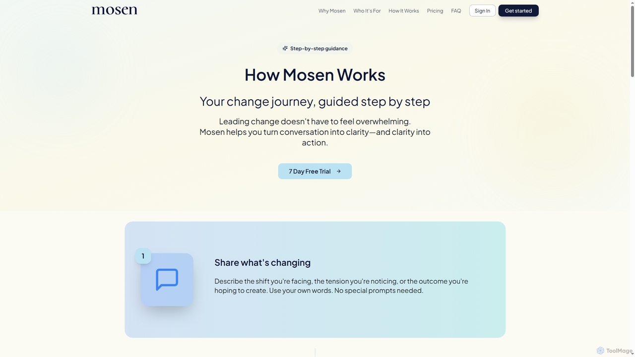 How Mosen Works | Step-by-Step Change Guidance for Mosen