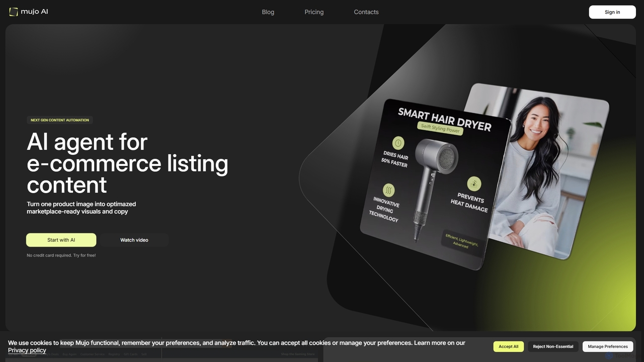 AI Tool for E-commerce Listings | Generate Product Images & Copy — Mujo AI for Mujo AI