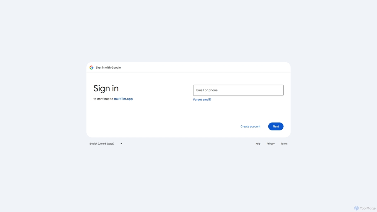 Sign in - Google Accounts for MultiLLM