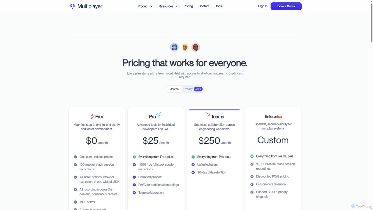 Multiplayer | Pricing That Works for Everyone - Start for Free Today | Multiplayer for Multiplayer