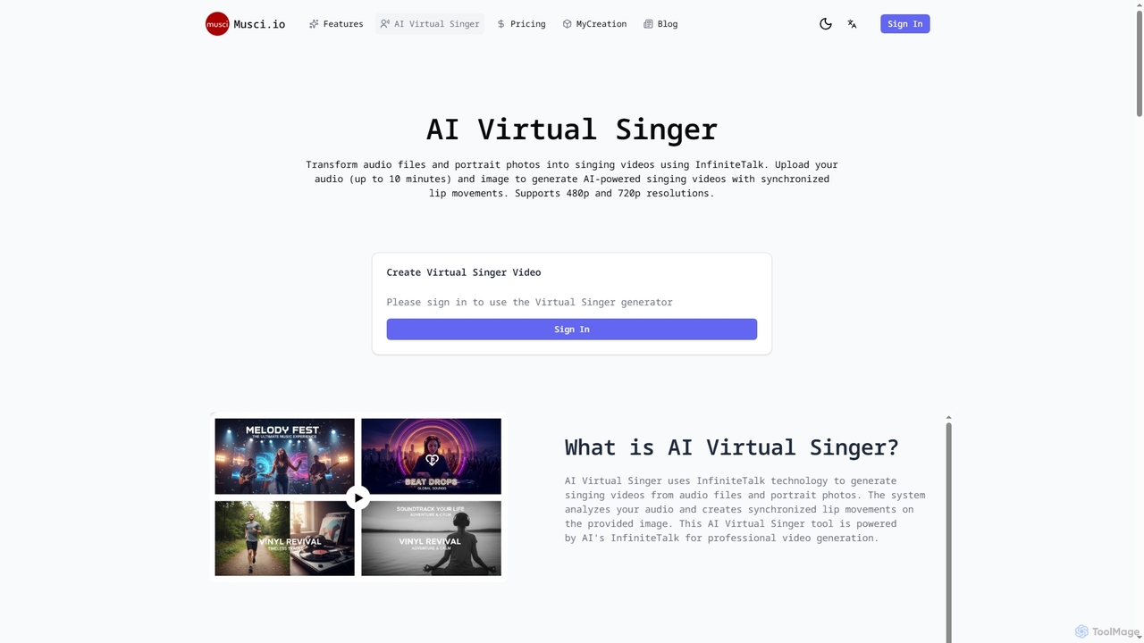 AI Virtual Singer - Create Singing Videos | 2025 for Musci