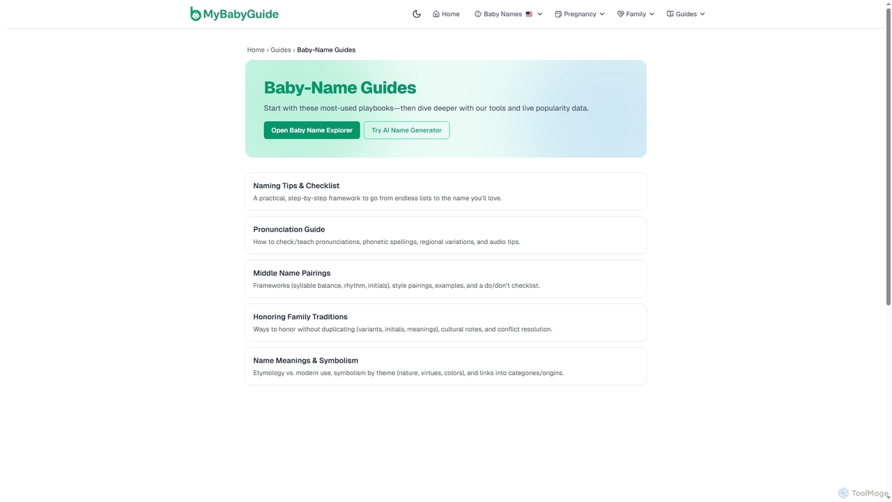 Baby-Name Guides | MyBabyGuide for MyBabyGuide