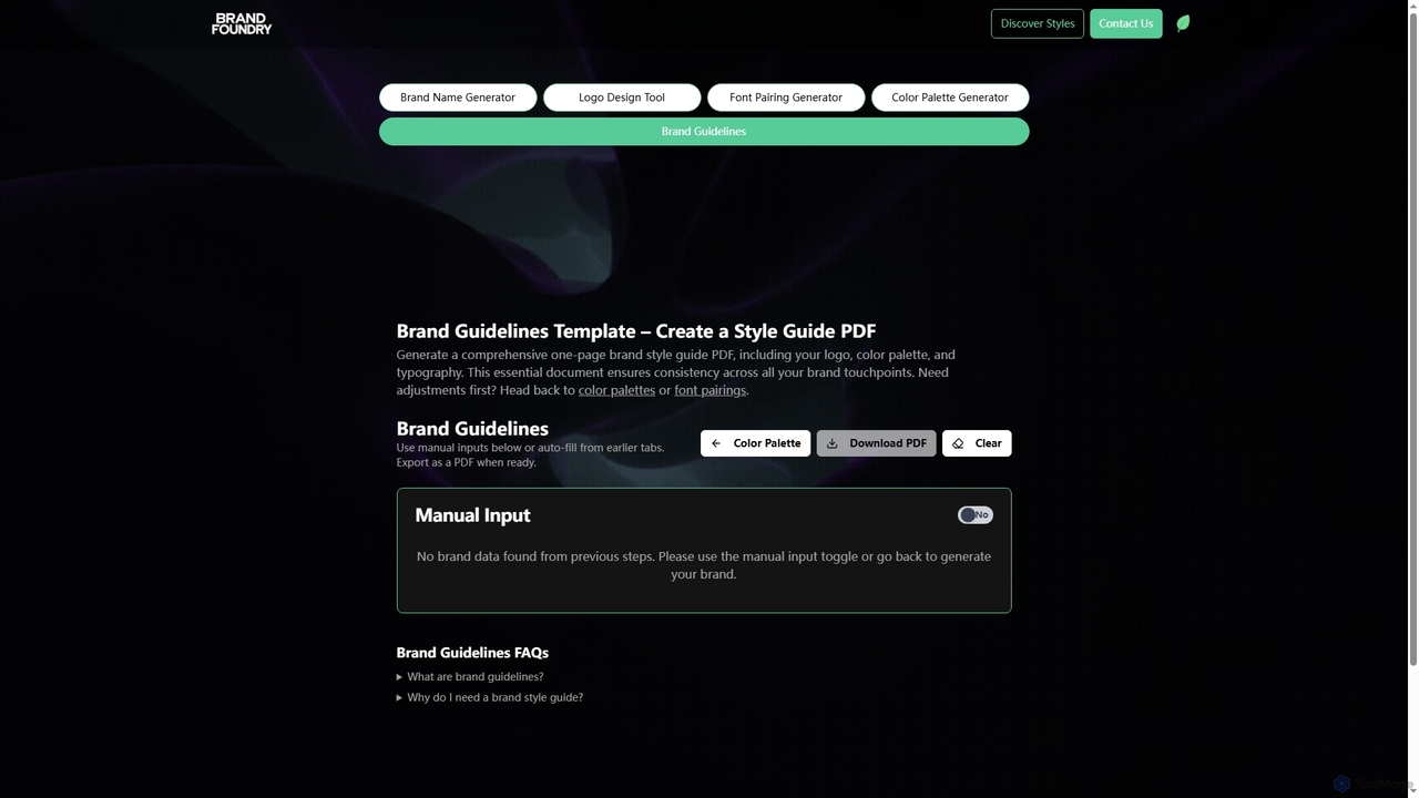 Brand Foundry by ByteMint — Brand Guidelines Template & Generator for Mybrandfoundry