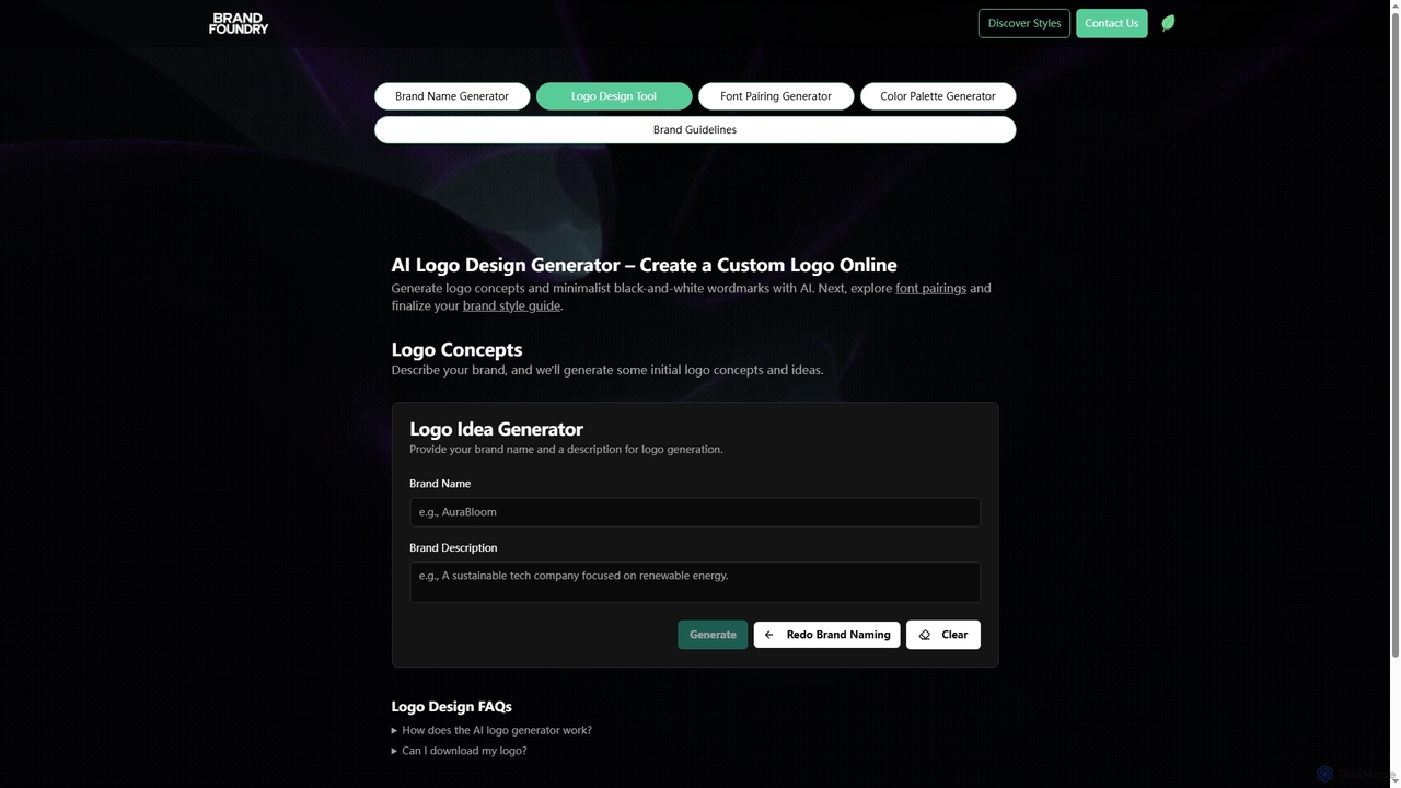 Brand Foundry by ByteMint — AI Logo Maker & Design Generator for Mybrandfoundry
