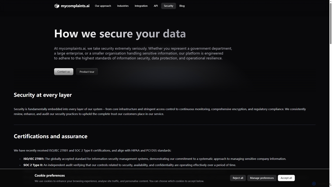 Enterprise-Grade Security for AI Complaint Management | mycomplaints.ai for Mycomplaints