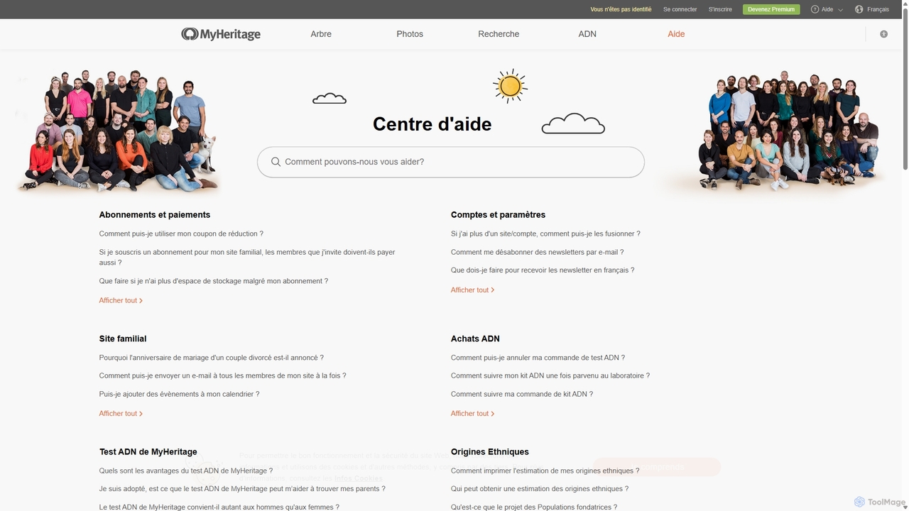 MyHeritage Centre d'Assistance for MyHeritage