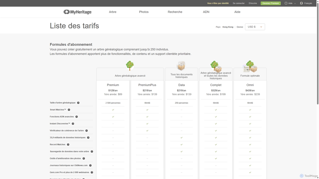 Tarification de l'abonnement - MyHeritage - MyHeritage for MyHeritage