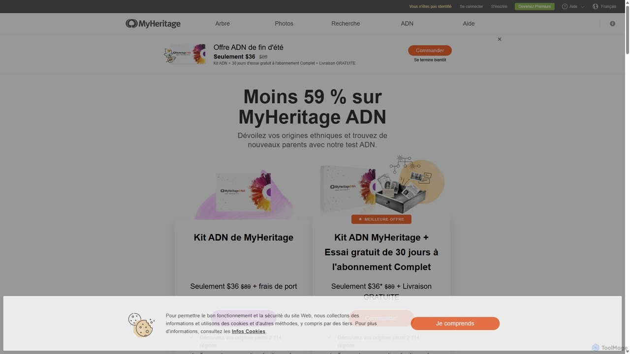 Kit de test ADN - Découvrez vos origines ethniques et votre ascendance - MyHeritage for MyHeritage