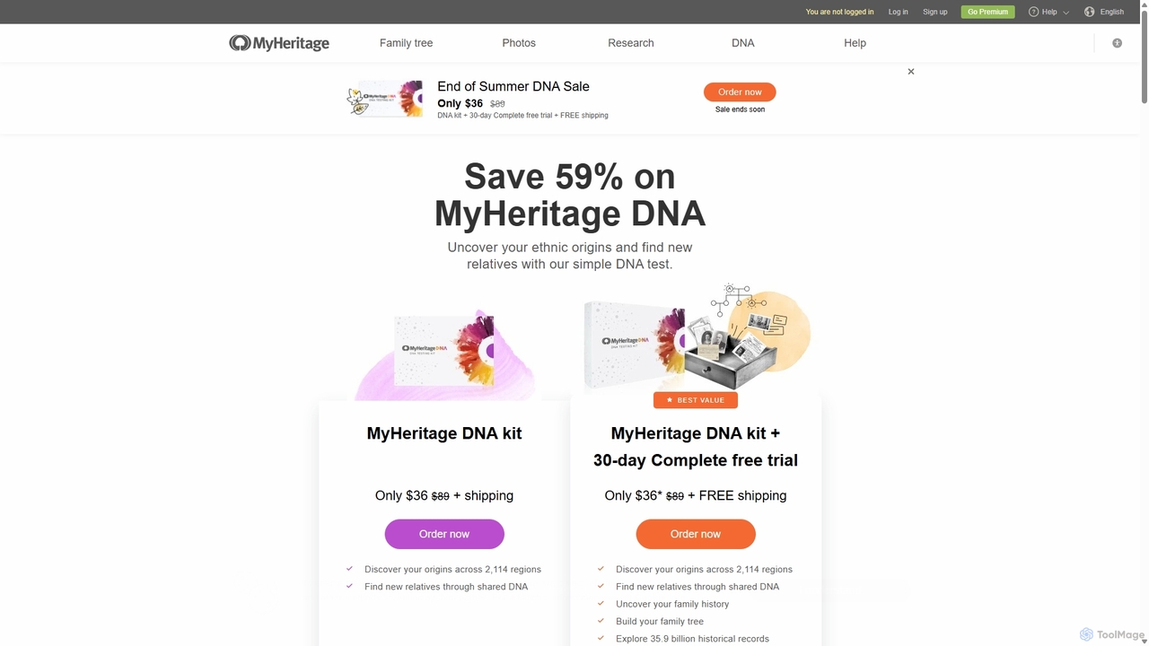 DNA Test Kit - Uncover Your Ethnic Origins & Ancestry - MyHeritage for MyHeritage