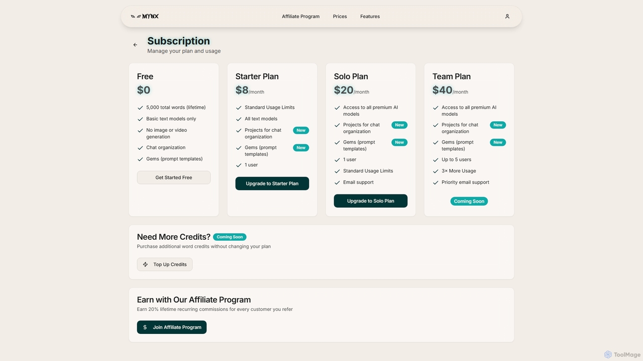 MYNX - Multi-AI Chat Hub for Mynx