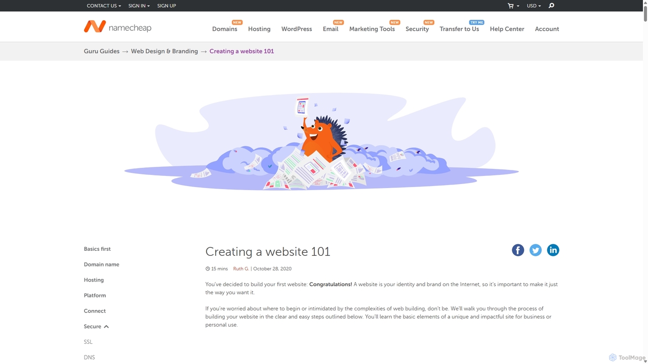 Build your first website with Namecheap for Namecheap
