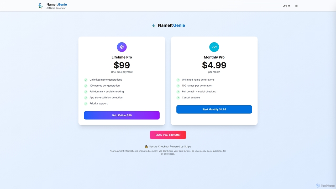 AI Name Generator for SaaS, Apps & Creators | NameItGenie.ai for NameItGenie