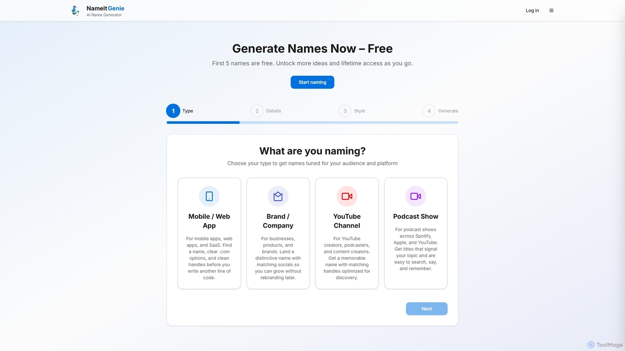 AI Name Generator for SaaS, Apps & Creators | NameItGenie.ai for NameItGenie