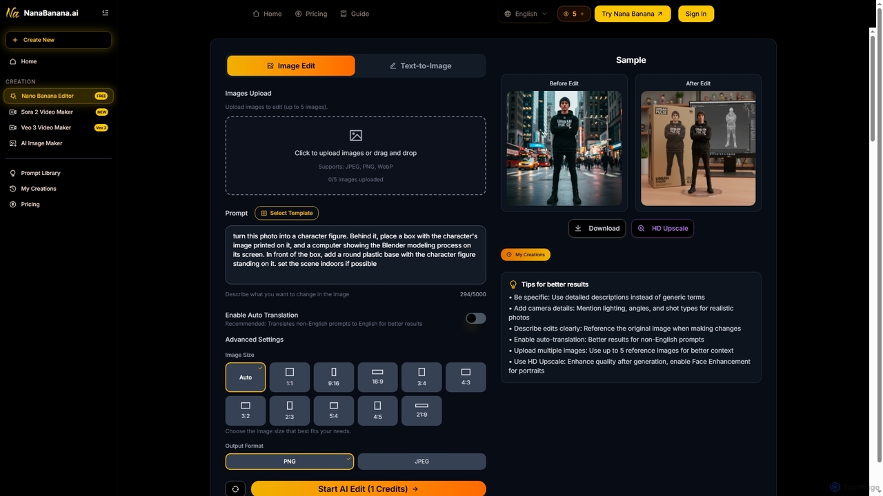 Nano Banana AI Image Editor | NANA BANANA for Nana Banana