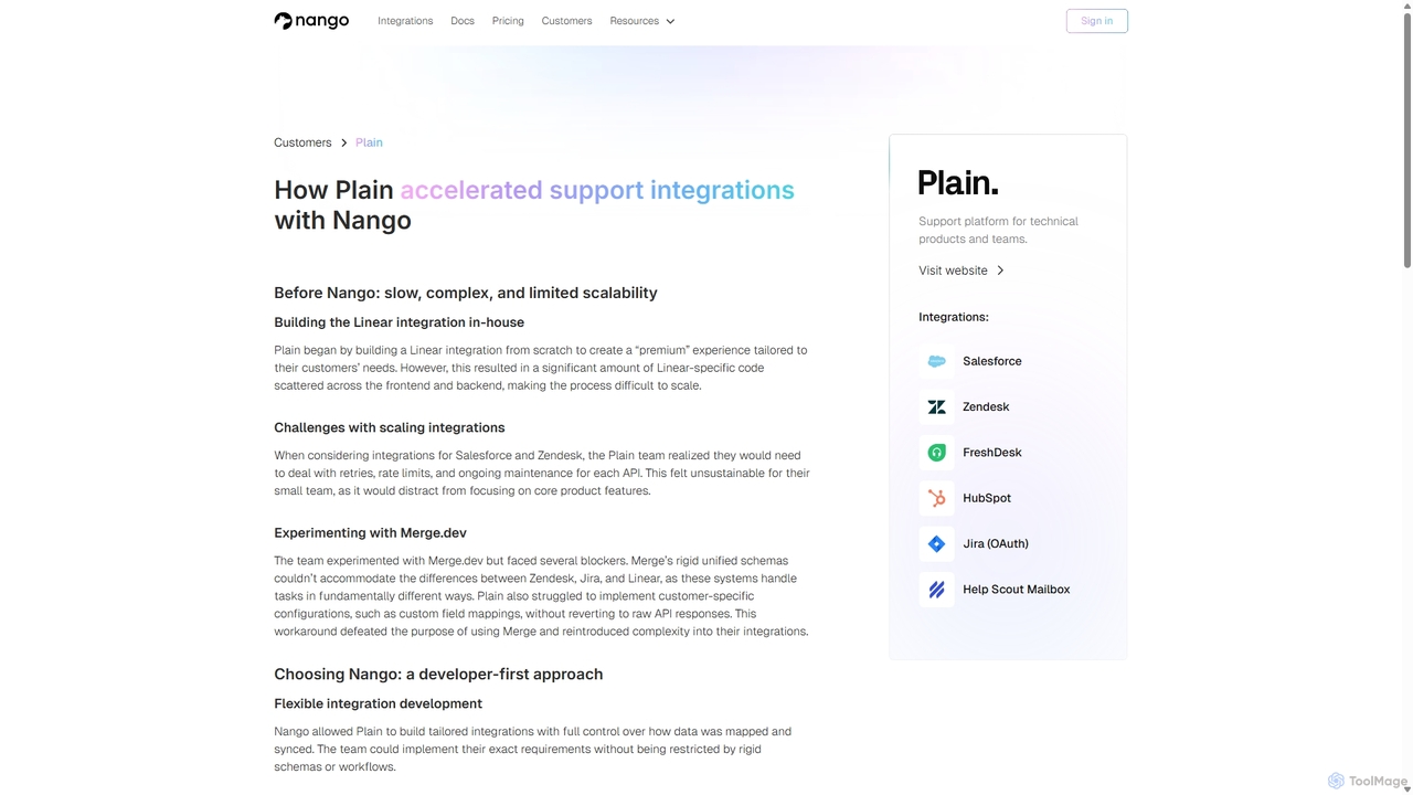 Plain | Nango Customers for Nango