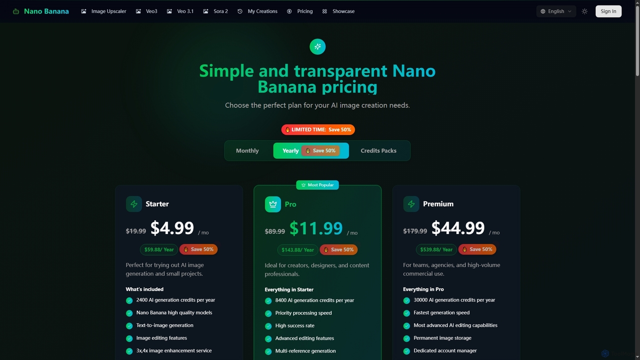Nano Banana Pricing - Nano Banana AI Image Editor for Nano Banana