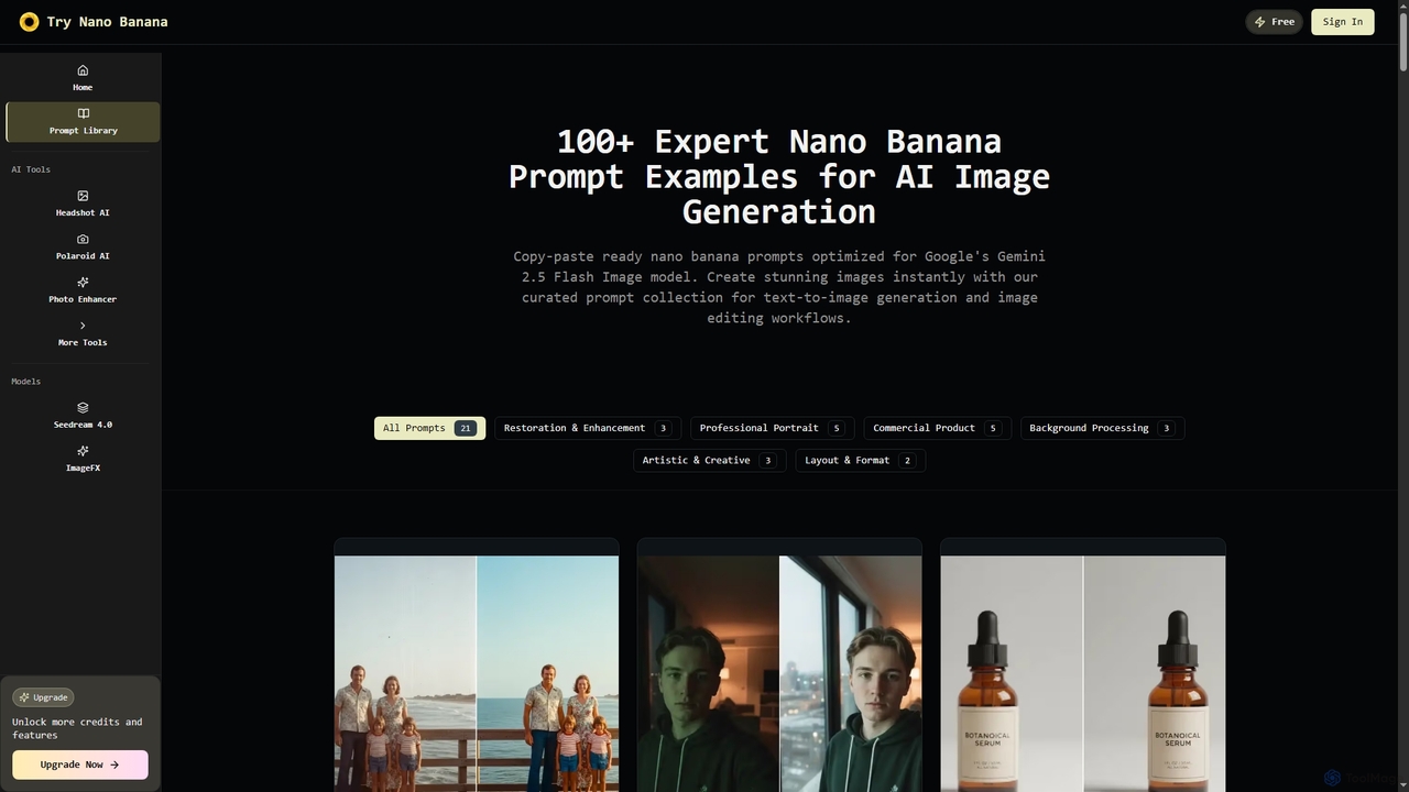 100+ Nano Banana Prompt Examples - Free AI Prompt Library for Nano Banana