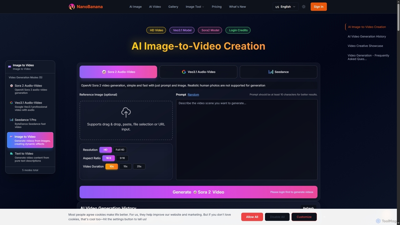 Free NanoBanana｜AI Image-to-Video Creation for NanoBanana