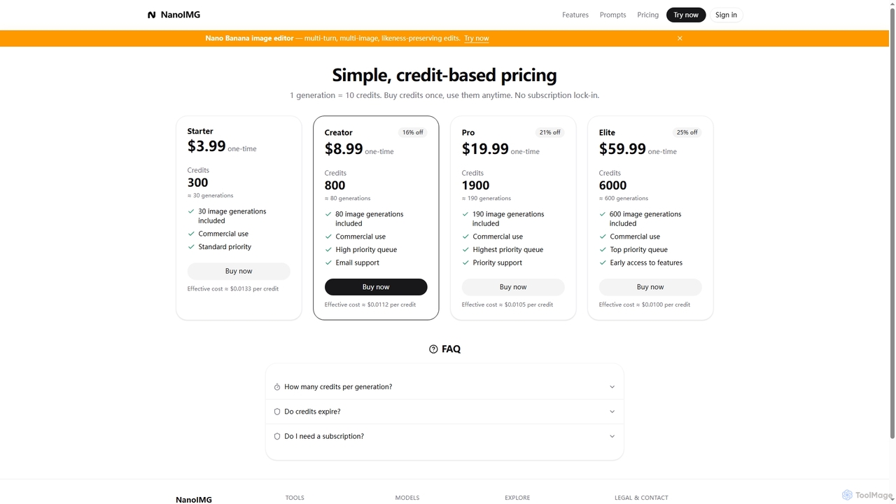 Pricing – NanoIMG for Nanoimg