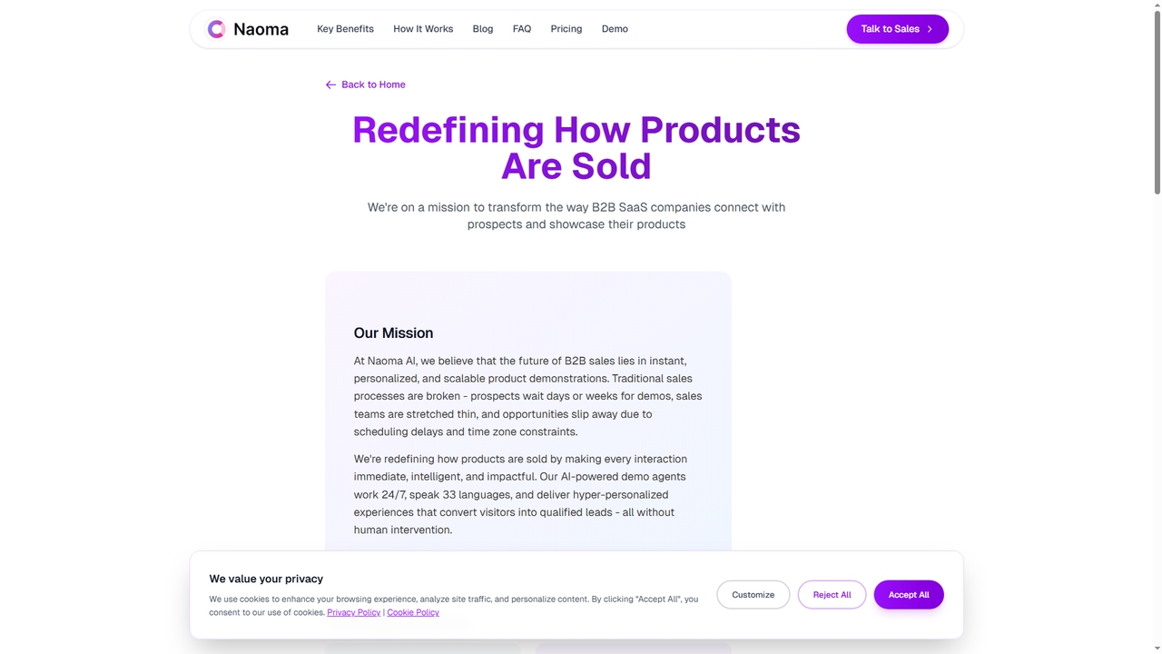 About Us - Redefining How Products Are Sold | Naoma AI for Naoma