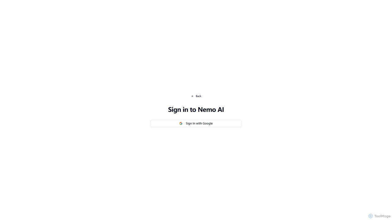 Sign in to Nemo AI for Nemo AI