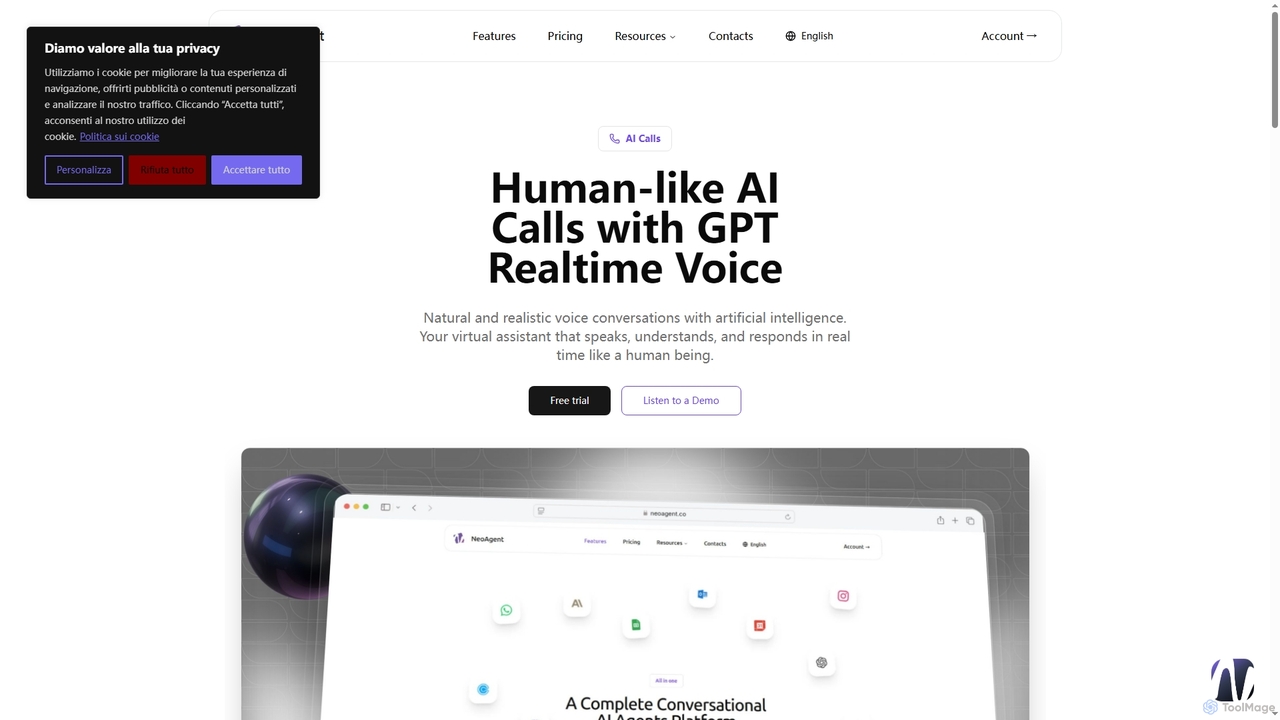 Chiamate AI Human-like | GPT Realtime Voice - NeoAgent for NeoAgent