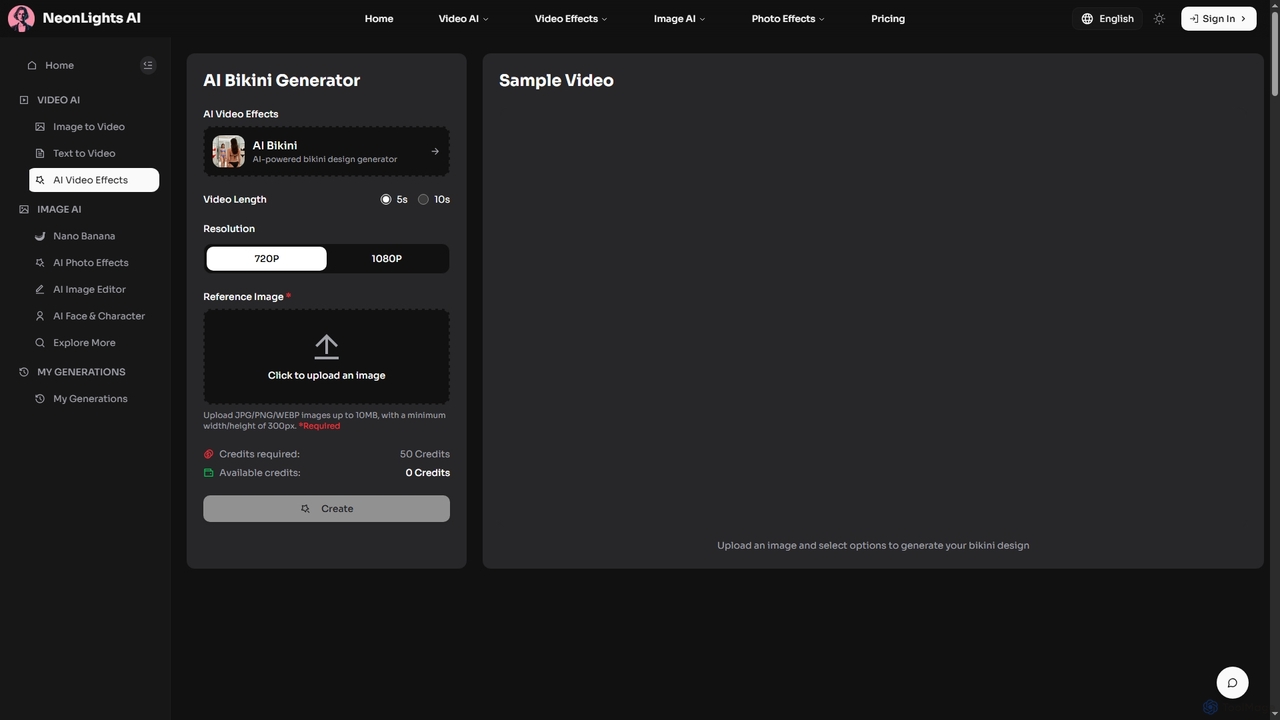 AI Bikini Generator - Stunning Designs | NeonLights AI for NeonLights AI