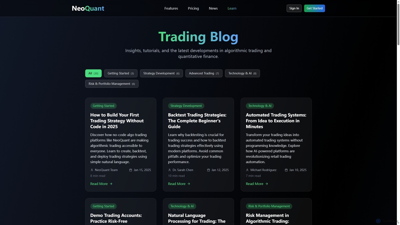 Algorithmic Trading Blog - Expert Strategies & Tutorials | NeoQuant for Neoquant